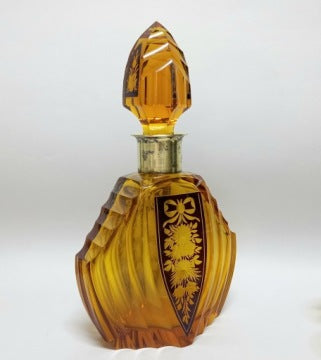 1936 Crystal Decanter and Glass Set with Silver Mounting