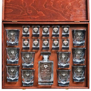XXL 1010 Decanter Set with Glasses and Shot Glasses for Wedding Gift