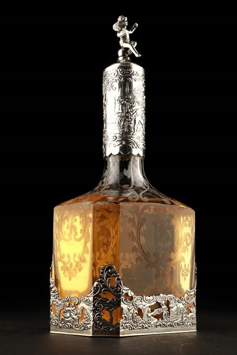 Large Hanau Silver-Mounted Decanter
