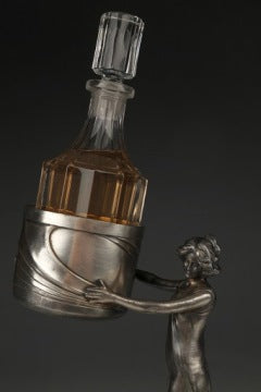 Art Nouveau Decanter Stand with Glasses by Albert Kohler
