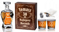 Engraved Whisky Decanter and Glasses in Wooden Gift Box for Birthdays