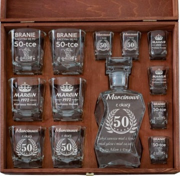 Personalised Decanter Gift Set for 18th, 30th, 40th or 50th Birthday
