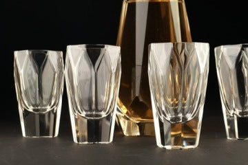Art Deco Silver-Mounted Decanter Set with Glasses