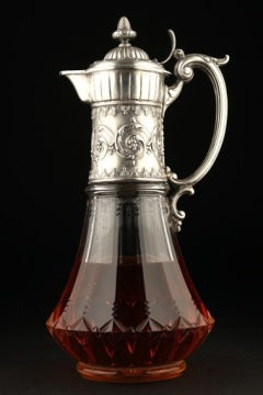 Large Silver-Mounted Wine Decanter by Koch & Bergfeld