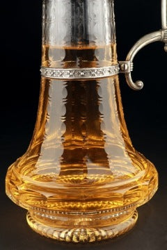 Large Silver-Mounted Wine Decanter by Bruckmann & Söhne