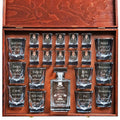 XXL Square Decanter Set with 10 Glasses and 10 Shot Glasses