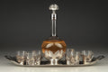 Art Nouveau Decanter with Glasses on Tray by Christofle Gallia