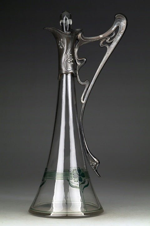 Large Art Nouveau Wine Decanter by WMF