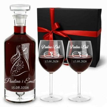 Personalised Decanter and Shot Glass Set for Bridesmaid or Special Occasion