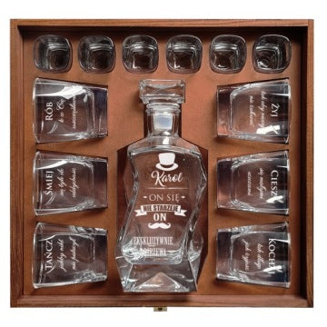 VIP Decanter Gift Set with 6 Glasses and 6 Shot Glasses