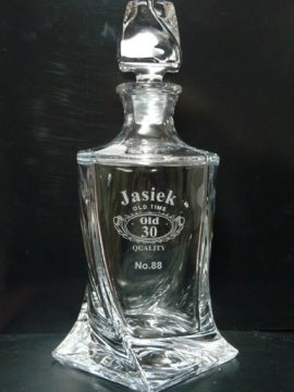 Personalised Whisky Decanter Set with 6 Engraved Glasses
