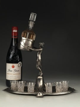 Art Nouveau Decanter Stand with Glasses by Albert Kohler