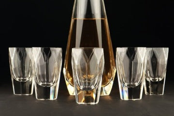 Art Deco Silver-Mounted Decanter Set with Glasses