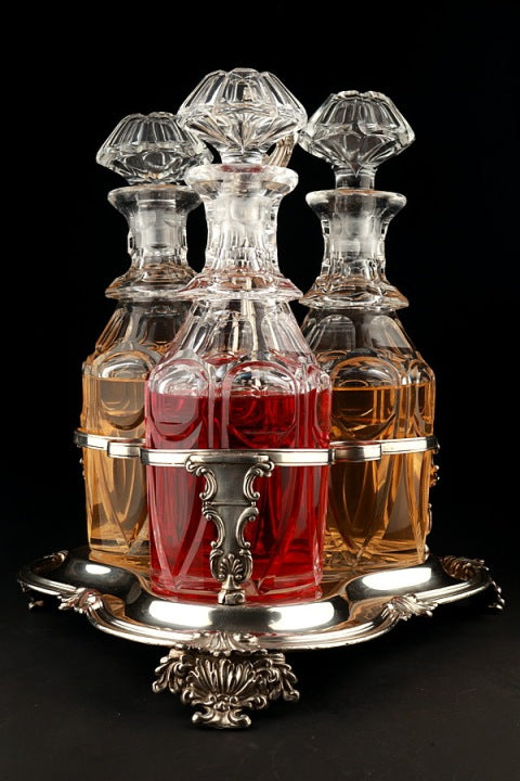 Decorative Stand with Decanters for Fruit Liqueurs