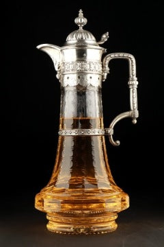 Large Silver-Mounted Wine Decanter by Bruckmann & Söhne