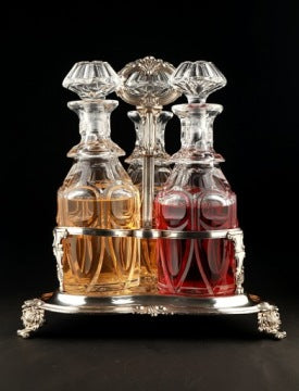 Decorative Stand with Decanters for Fruit Liqueurs