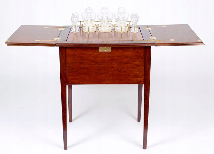 Bar Cabinet with Decanters and Glasses