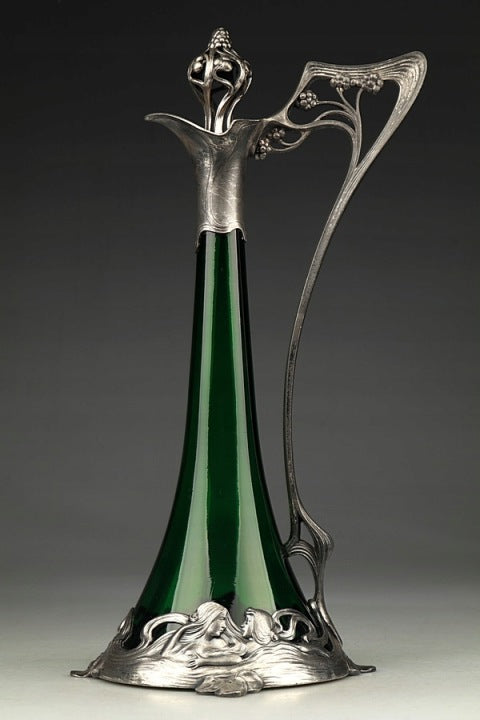 Large Art Nouveau Wine Decanter by Albert Kohler