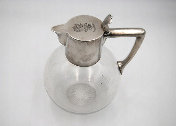 Crystal Decanter with 800 Silver Mount and Count’s Coat of Arms