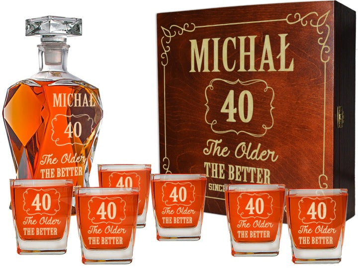 Engraved Decanter Gift Box with Glasses for Dad, Boyfriend or Birthday