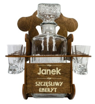 Rocking Chair-Themed Engraved Decanter Gift Set for Grandfather