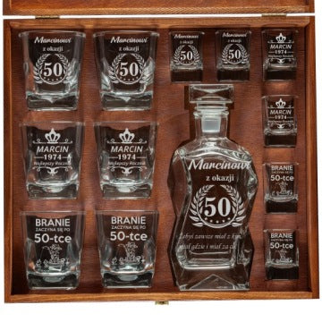 Personalised Decanter Gift Set for 18th, 30th, 40th or 50th Birthday