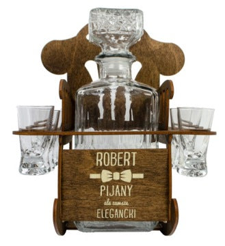 Rocking Chair-Themed Engraved Decanter Gift Set for Grandfather