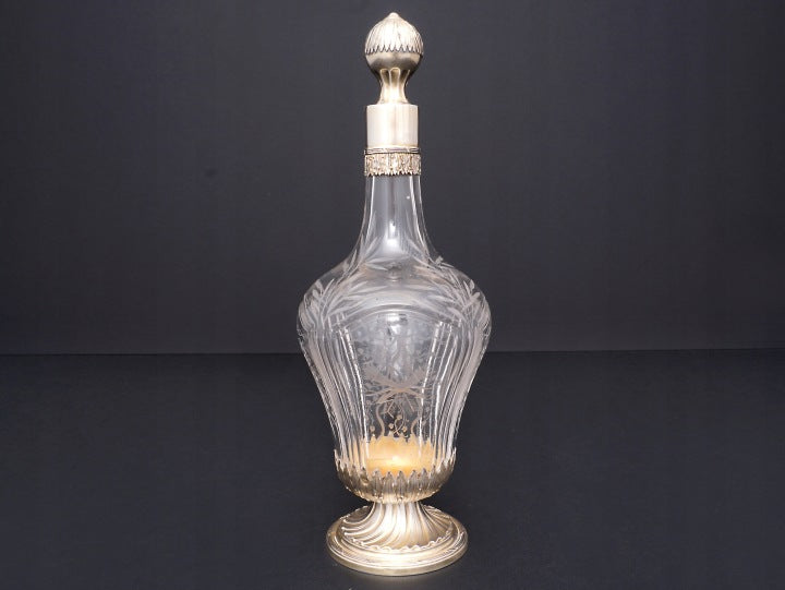 Charles Hack Crystal Decanter with Gilded Silver Mount, 25.5 cm