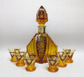 1936 Crystal Decanter and Glass Set with Silver Mounting