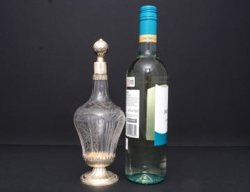 Charles Hack Crystal Decanter with Gilded Silver Mount, 25.5 cm