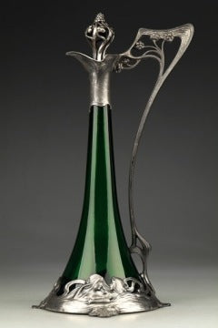 Large Art Nouveau Wine Decanter by Albert Kohler