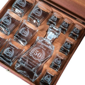 Personalised Decanter Gift Set for 18th, 30th, 40th or 50th Birthday