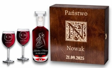 Engraved Decanter and Shot Glass Set for Wedding, Birthday or Thank-You Gift