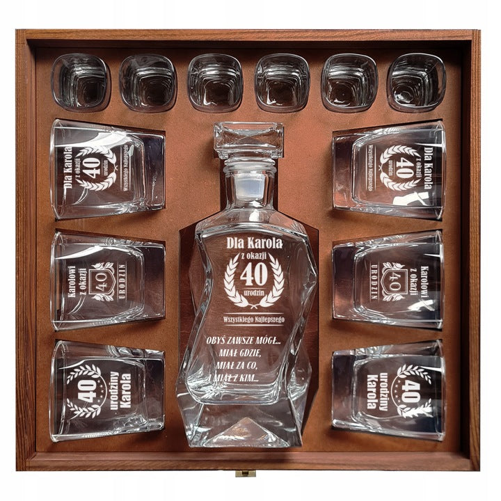 VIP Decanter Gift Set with 6 Glasses and 6 Shot Glasses